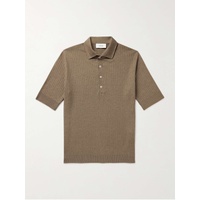 LARDINI Slim-Fit Ribbed Linen and Cotton-Blend Polo Shirt 1647597323060977