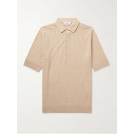 LARDINI Slim-Fit Ribbed Linen and Cotton-Blend Polo Shirt 1647597323083045