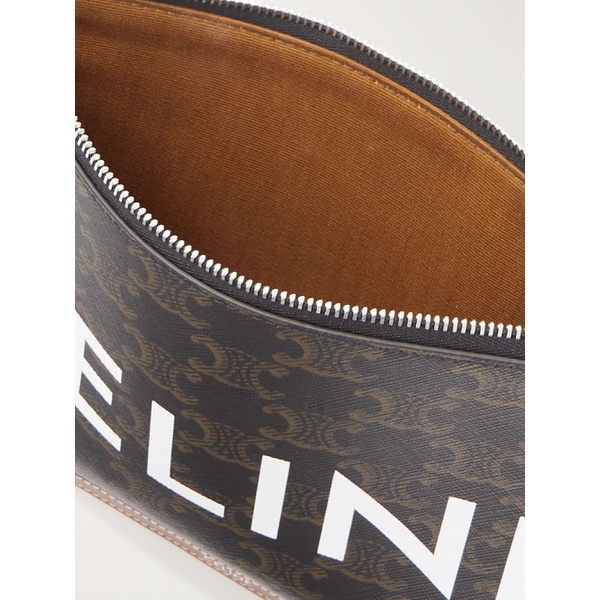  CELINE HOMME Small Triomphe Leather-Trimmed Logo-Print Coated-Canvas Pouch 1647597323281861