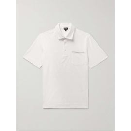ZEGNA Nubuck-Trimmed Cotton-Pique Polo Shirt 1647597323338887