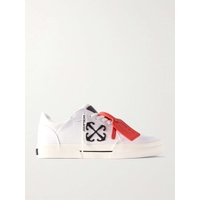 오프화이트 OFF-WHITE Logo-Embroidered Leather-Trimmed Canvas Sneakers 1647597323521583
