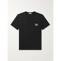 발렌티노 VALENTINO GARAVANI Logo-Embroidered Cotton-Jersey T-Shirt 1647597323553466