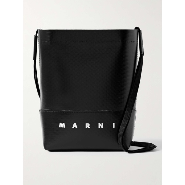 마르니 마르니 MARNI Logo-Print Textured-Leather Bucket Bag 1647597323574035