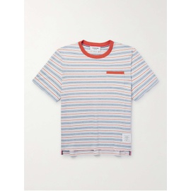 톰브라운 THOM BROWNE Striped Stretch-Linen T-Shirt 1647597323594256