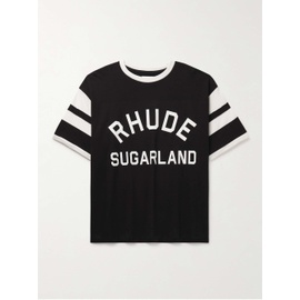 루드 RHUDE Sugarland Logo-Print Striped Cotton-Jersey T-Shirt 1647597323606685