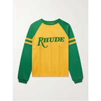 루드 RHUDE Sao Paulo Striped Logo-Print Cotton-Jersey T-Shirt 1647597323606934