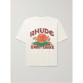 루드 RHUDE Saint Croix Logo-Print Cotton-Jersey T-Shirt 1647597323629021