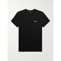 발망 BALMAIN Logo-Flocked Cotton-Jersey T-Shirt 1647597323652255