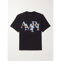 아미리 AMIRI Staggered Logo-Print Cotton-Jersey T-Shirt 1647597323682752