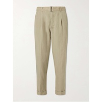 OFFICINE GEENEERALE 휴고 Hugo Tapered Belted Lyocell, Linen and Cotton-Blend Suit Trousers 1647597323989392