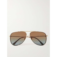톰포드 TOM FORD EYEWEAR Leon Aviator-Style Gold-Tone Sunglasses 1647597324159598