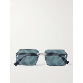 펜디 FENDI EYEWEAR Sky Silver-Tone Square-Frame Sunglasses 1647597324159603