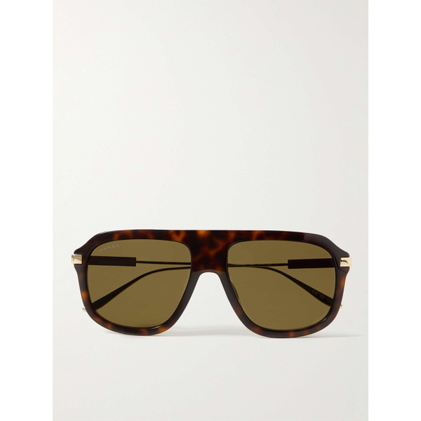 구찌 구찌 GUCCI EYEWEAR Aviator-Style Tortoiseshell Acetate and Gold-Tone Sunglasses 1647597324193547