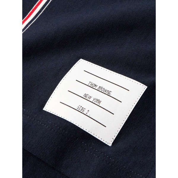 톰브라운 톰브라운 THOM BROWNE Logo-Appliqued Striped Cotton-Jersey T-Shirt 1647597324241603