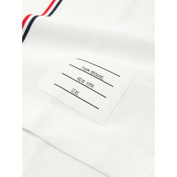 톰브라운 톰브라운 THOM BROWNE Logo-Appliqued Striped Cotton-Jersey T-Shirt 1647597324241618