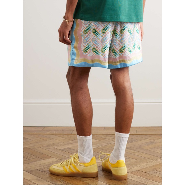  카사블랑카 CASABLANCA Ping Pong Straight-Leg Printed Silk Shorts 1647597324616251