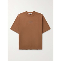 아크네 스튜디오 ACNE STUDIOS Extorr Logo-Flocked Garment-Dyed Cotton-Jersey T-Shirt 1647597324646828