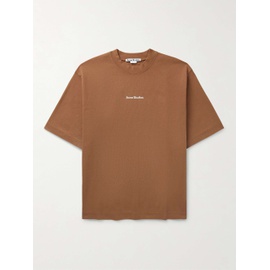 아크네 스튜디오 ACNE STUDIOS Extorr Logo-Flocked Garment-Dyed Cotton-Jersey T-Shirt 1647597324646828