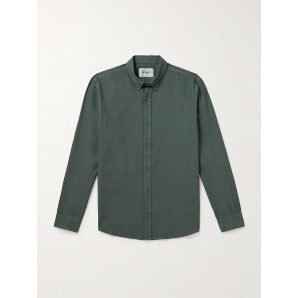칼하트 CARHARTT WIP Bolton Button-Down Collar Logo-Embroidered Cotton Oxford Shirt 1647597324660472