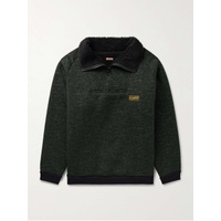 KAPITAL Alpine Logo-Appliqued Fleece-Lined Knitted Half-Zip Sweatshirt 1647597325373030