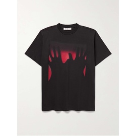 아워 레가시 OUR LEGACY Red Taste of Hands Printed Appliqued Cotton-Jersey T-Shirt 1647597325459892