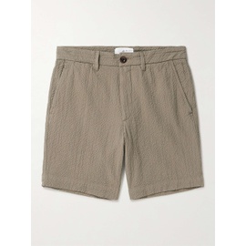 MR P. Slim-Fit Straight-Leg Stretch-Cotton Seersucker Shorts 1647597327150591