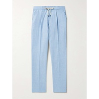 MR P. Tapered Pleated Virgin Wool, Linen and Silk-Blend Drawstring Trousers 1647597327157412