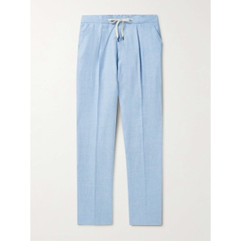 MR P. Tapered Pleated Virgin Wool, Linen and Silk-Blend Drawstring Trousers 1647597327157412