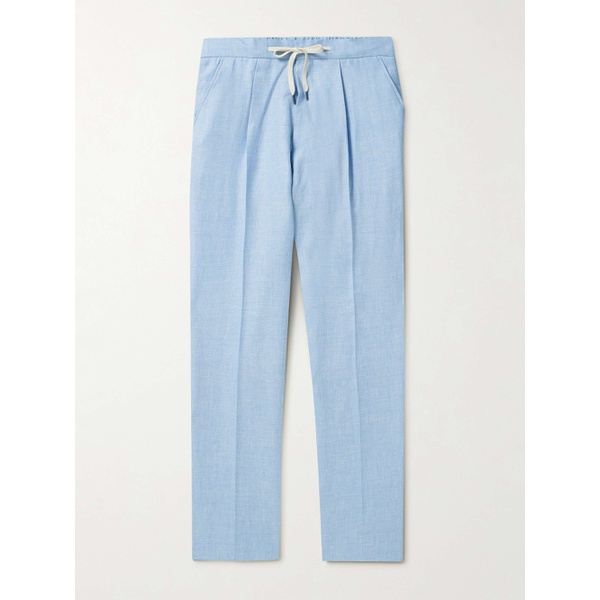  MR P. Tapered Pleated Virgin Wool, Linen and Silk-Blend Drawstring Trousers 1647597327157412