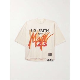 RRR123 Its Faith Not Magic Oversized Logo-Appliqued Printed Cotton-Jersey T-Shirt 1647597327285283