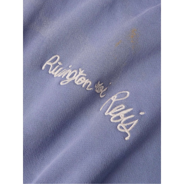  RRR123 Gym Bag Logo-Embroidered Paint-Splattered Cotton-Jersey Hoodie 1647597327285286
