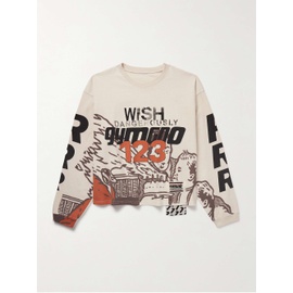 RRR123 Wish Dangerously Cropped Printed Appliqued Cotton-Jersey T-Shirt 1647597327285290