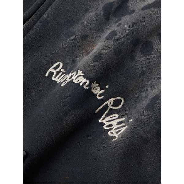  RRR123 Gym Bag Logo-Embroidered Paint-Splattered Cotton-Jersey Zip-Up Hoodie 1647597327289737