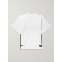 사카이 SACAI Grosgrain-Trimmed Button and Zip-Detailed Cotton-Jersey T-Shirt 1647597327394498