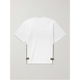 사카이 SACAI Grosgrain-Trimmed Button and Zip-Detailed Cotton-Jersey T-Shirt 1647597327394498