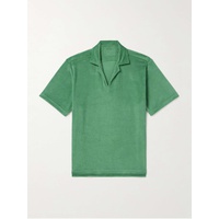 폴스미스 PAUL SMITH Logo-Appliqued Grosgrain-Trimmed Cotton-Blend Terry Polo Shirt 1647597327655307
