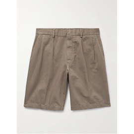 ZEGNA Straight-Leg Pleated Cotton and Linen-Blend Shorts 1647597327693022