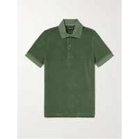 톰포드 TOM FORD Logo-Embroidered Cotton-Blend Terry Polo Shirt 1647597327716146