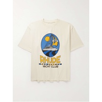 루드 RHUDE Yacht Club Logo-Print Cotton-Jersey T-Shirt 1647597327768120