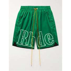 루드 RHUDE Straight-Leg Logo-Print Nylon Drawstring Shorts 1647597327768164