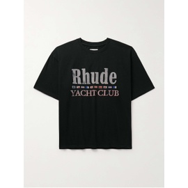루드 RHUDE Flag Logo-Print Cotton-Jersey T-Shirt 1647597327768229