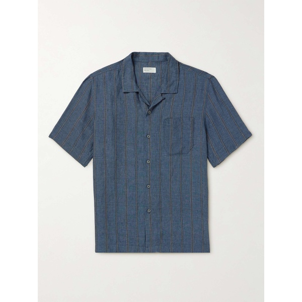  UNIVERSAL WORKS 로아 Road Camp-Collar Embroidered Linen Shirt 1647597327792763