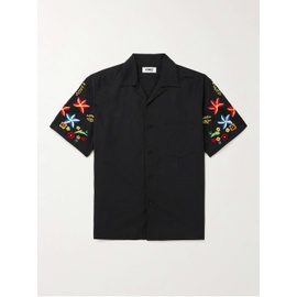 YMC Idris Convertible-Collar Embroidered Cotton and Linen-Blend Shirt 1647597327859946