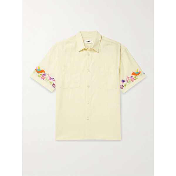  YMC Mitchum Embroidered Cotton and Linen-Blend Shirt 1647597327859962