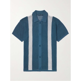 FRESCOBOL CARIOCA Castillo Striped Crocheted Cotton-Blend Shirt 1647597327860856