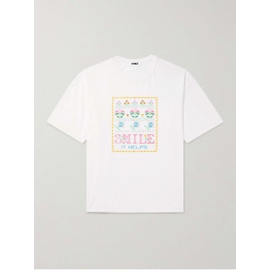 YMC Smile Embroidered Organic Cotton-Jersey T-Shirt 1647597327872734