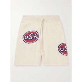 CHERRY LOS ANGELES Straight-Leg Logo-Intarsia Organic Cotton Shorts 1647597328469527