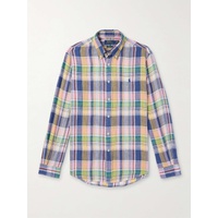폴로 랄프 로렌 POLO RALPH LAUREN Button-Down Collar Logo-Embroidered Checked Linen Shirt 1647597328478353