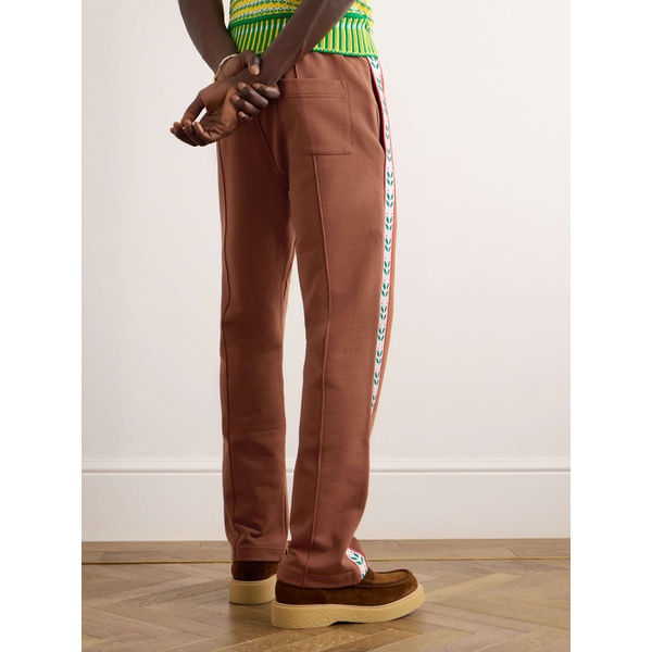  카사블랑카 CASABLANCA Laurel Straight-Leg Logo-Appliqued Organic Cotton-Jersey Sweatpants 1647597328571636