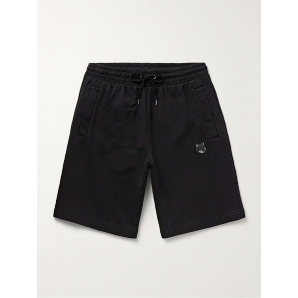 메종키츠네 MAISON KITSUNEE Straight-Leg Logo-Appliqued Cotton-Jersey Drawstring Shorts 1647597328581817